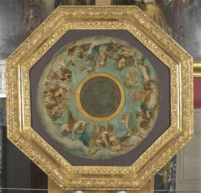 L'Histoire du Théâtre depuis son origine, esquisse pour le décor du plafond du Théâtre de Cour du Palais de Compiègne