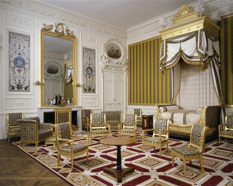 La chambre de l'appartement du Roi de Rome, ancienne chambre de Marie-Antoinette, restituée aujourd'hui dans son état Premier Empire
