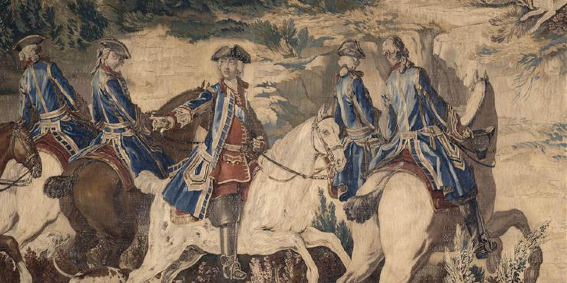 Tenture des chasses de Louis XV : "Les rochers du Franchard, forêt de Fontainebleau".