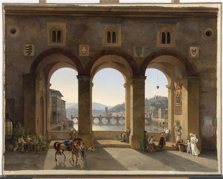 Vue de Florence, Ponte-Vecchio  Turpin de Crissé Lancelot-Théodore (1782-1859)